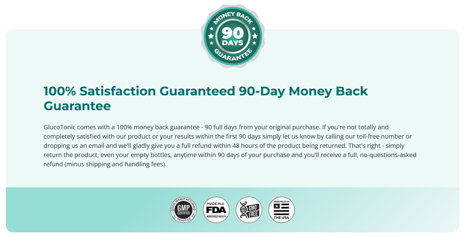 GlucoTonic money back guarantee