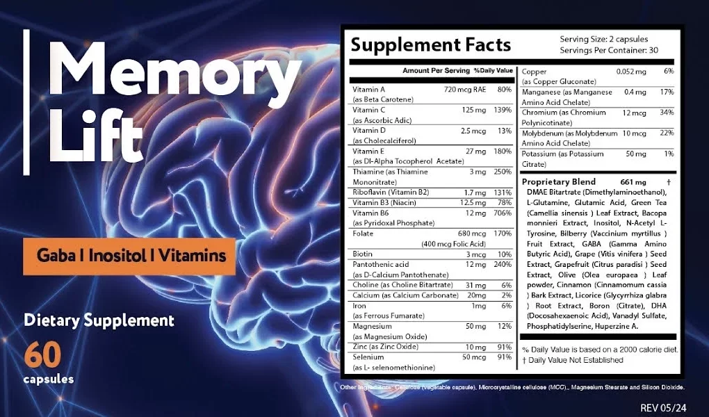 Memory Lift supplement facts