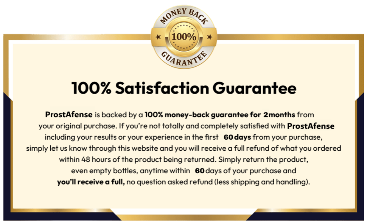 ProstAfense Money Back
