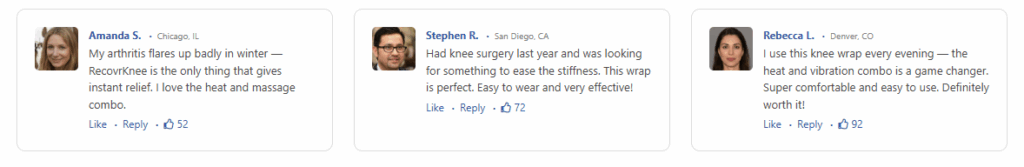 RecovrKnee Customer Reviews