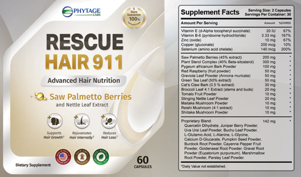 Rescue Hair 911 supplement facts