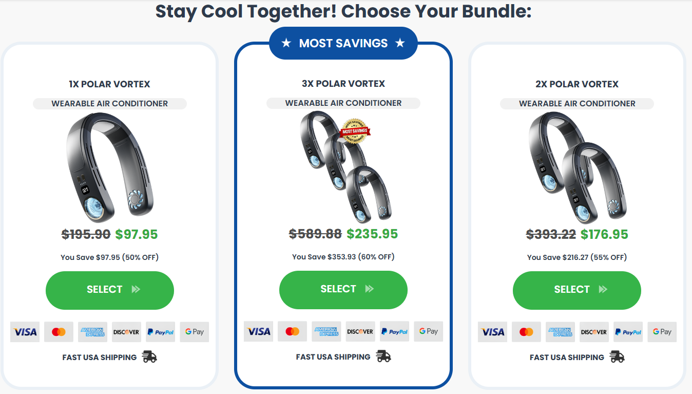 Polar Vortex Wearable Air Conditioner Price