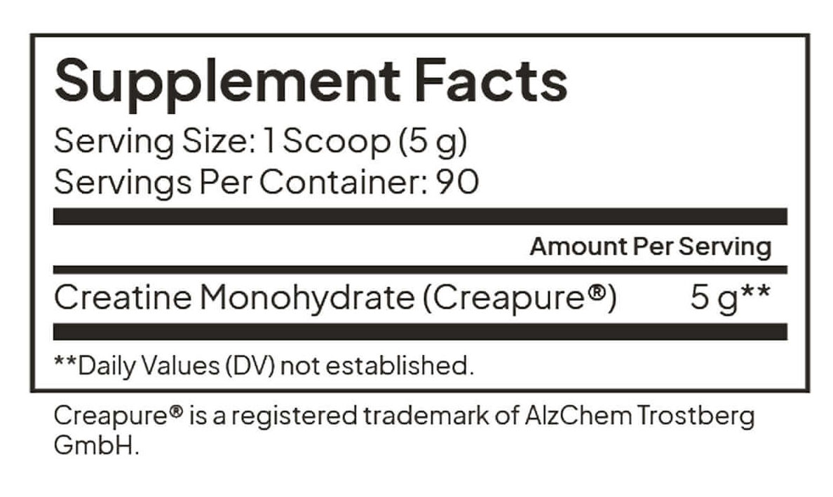 Trumeta Creatine Supplement Facts