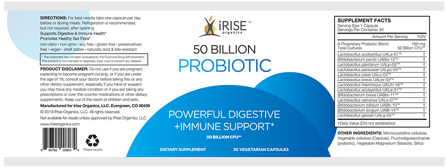 50 Billion Probiotic Ingredients