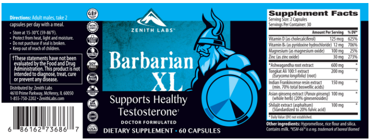 Barbarian XL Ingredients