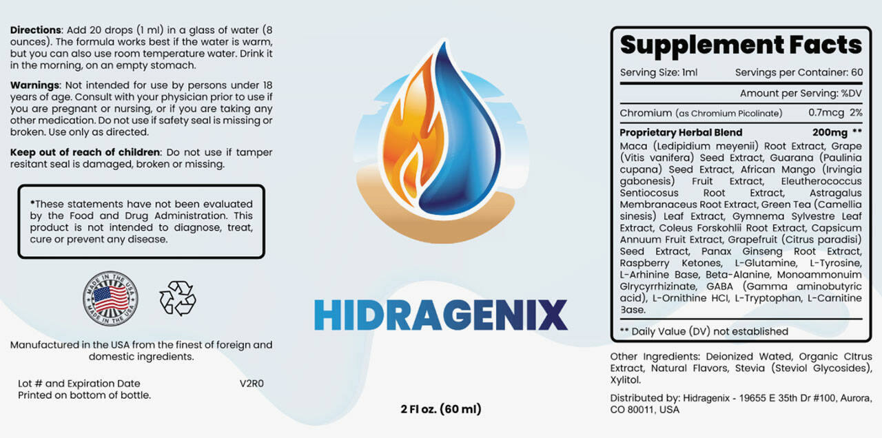 HidraGenix Ingredients
