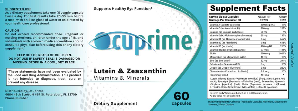 Ocuprime Ingredients