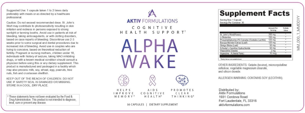 Aktiv Formulation's Alpha Wake Ingredients