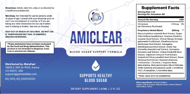 Amiclear Ingredients