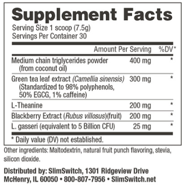 SlimSwitch Ingredients
