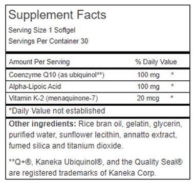 Ubiquinol CoQ10 Ingredients