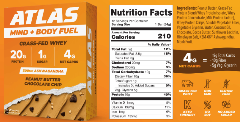 ATLAS Nutrition Bars Ingredients