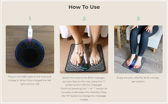 The Nooro EMS Foot Massager How to Use