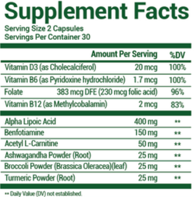 Nerve Savior Supplement Facts