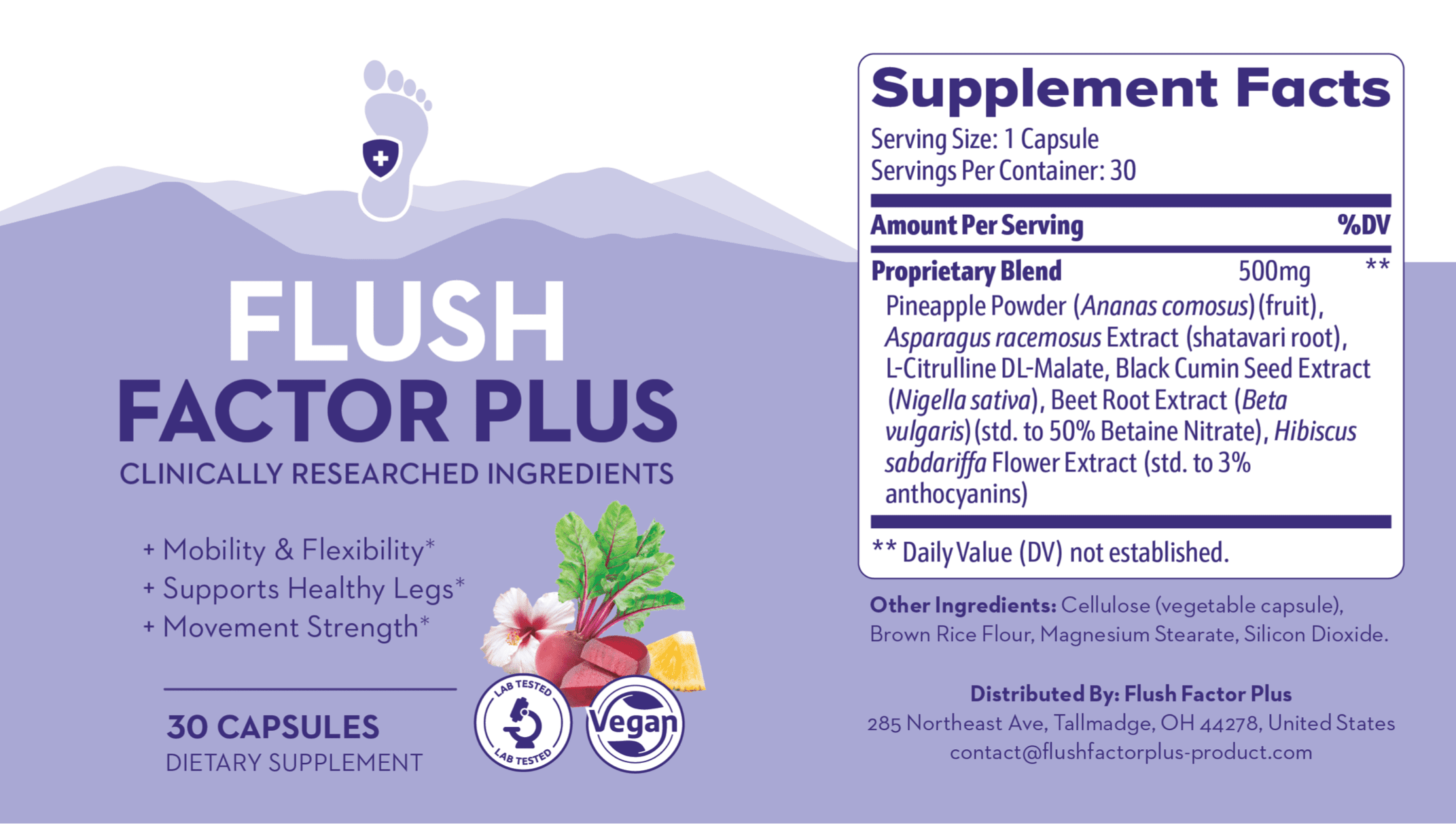flush factor plus supplement facts