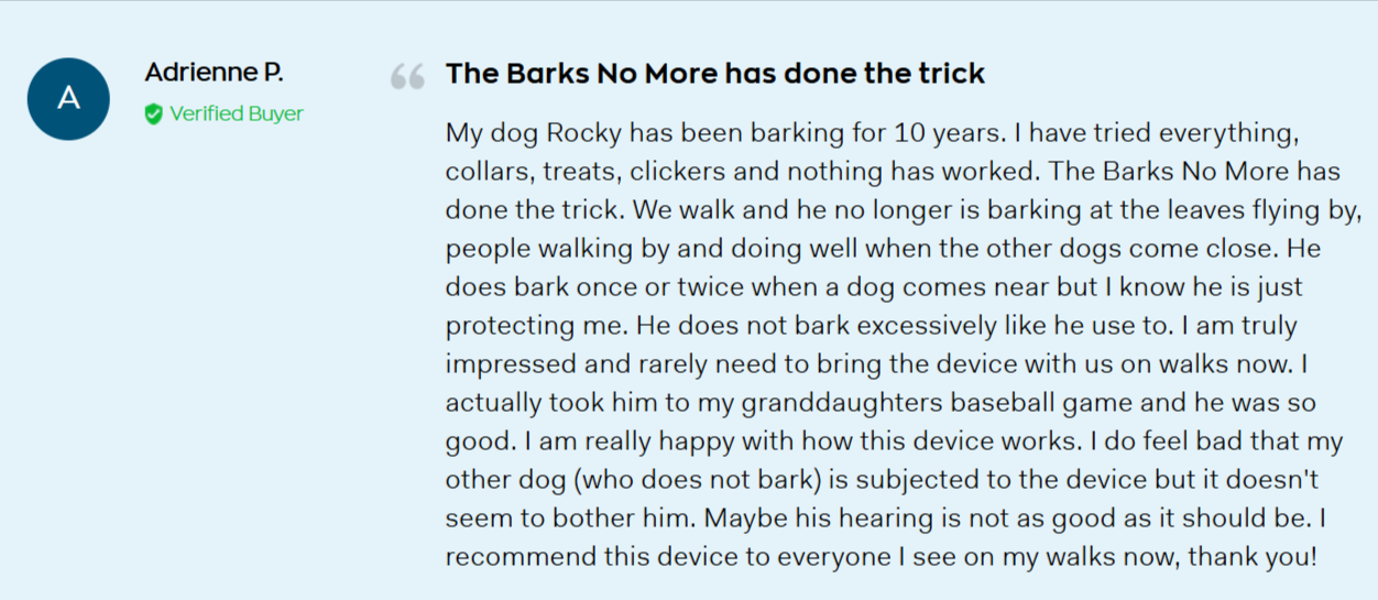 Barks No More Customer Reviews