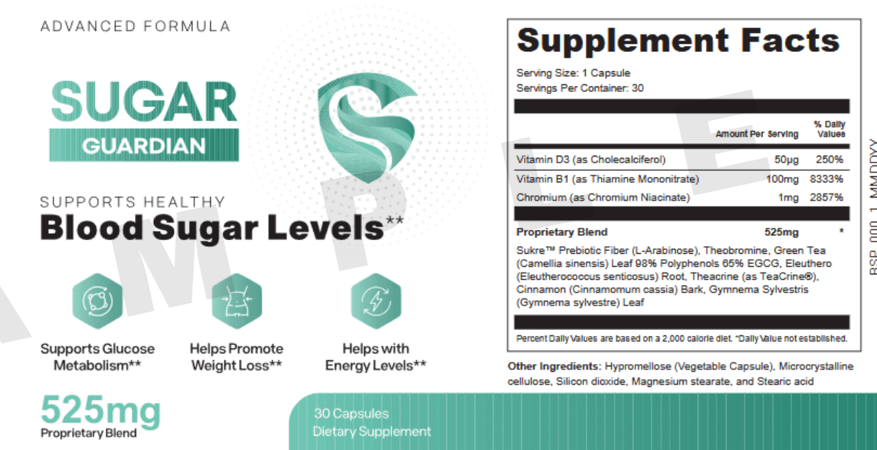 Sugar Guardian Supplement Facts
