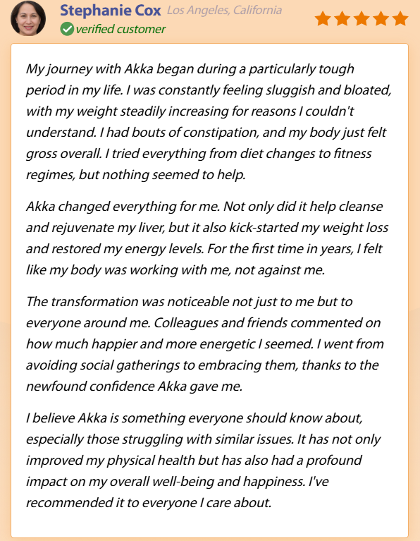 Akka Supplement Customer Reviews