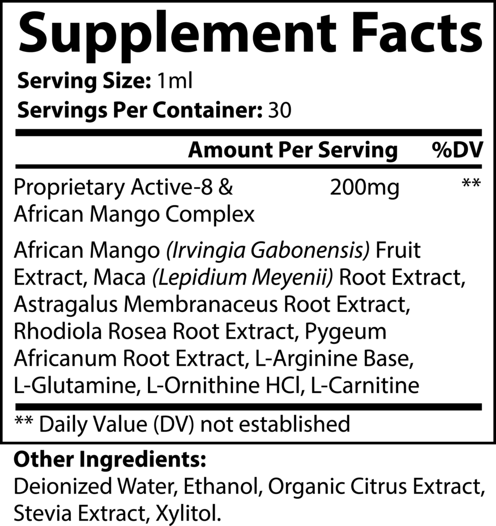 Diet Drops supplement facts