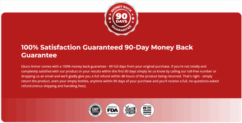 Gluco Armor Money back