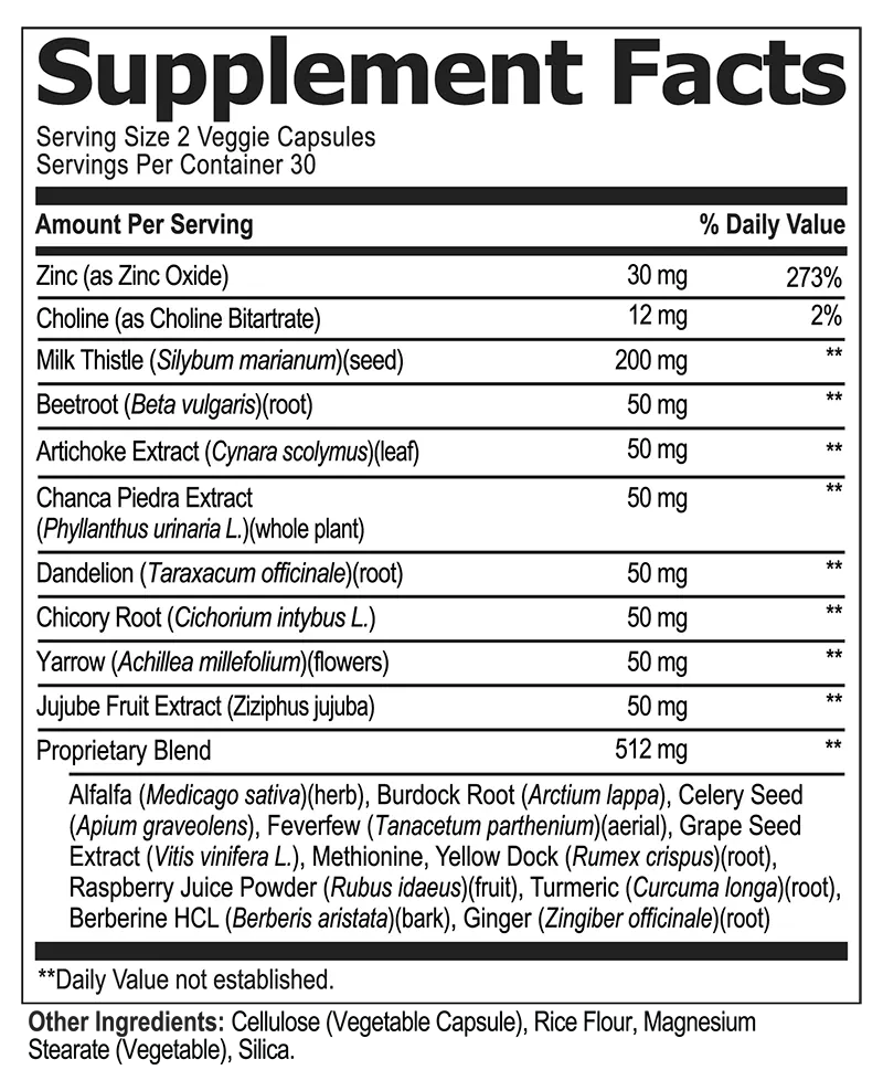 Levitox supplement facts