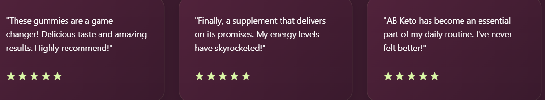 AB Keto ACV Gummies Customer Reviews