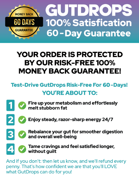 Gut Drops Money-Back Guarantee