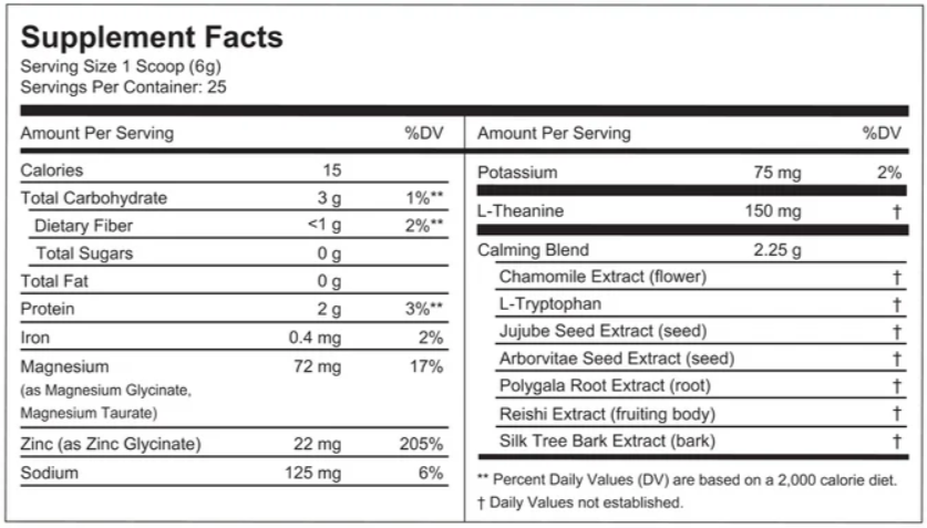 Moonbrew Night Time Superfoods-Supplement-Facts