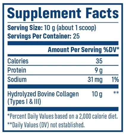 Nativepath Collagen Peptides Supplement Facts