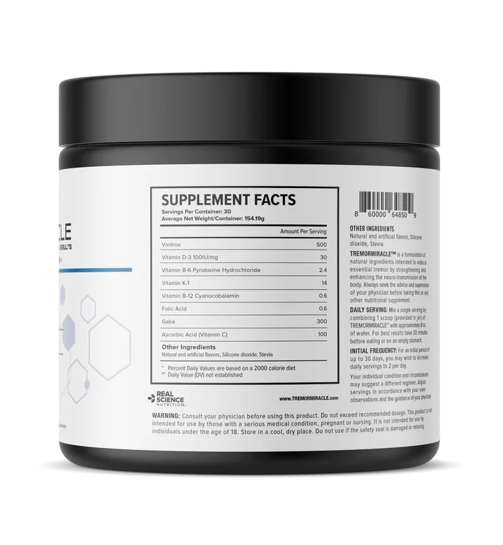 Tremor Miracle-Supplement-Facts