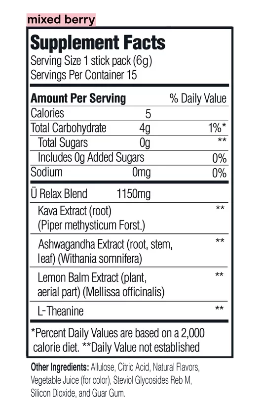 U Relax Supplement Facts
