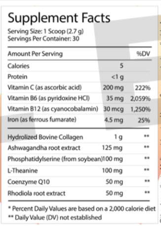 WellMe Cortisol AM Supplement Facts